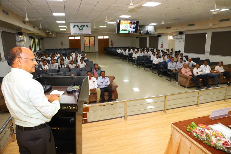 Hon’ble Vice-Chancellor Dr. Z. P. Patel presided over the inaugural function of the Campus-to-Corporate 2024 program at ASPEE College of Horticulture on March 28, 2024.