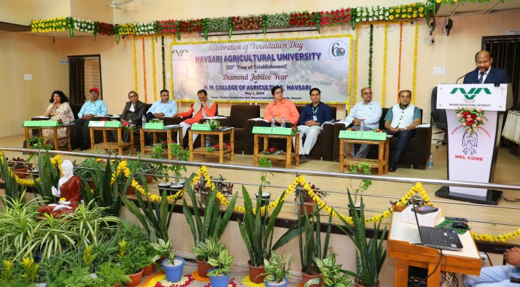 Navsari Agricultural University celebrated its Foundation Day (20th year of Establishment) along with the 60th Diamond Jubilee Year of N. M. College of Agriculture, Navsari on May 01, 2024