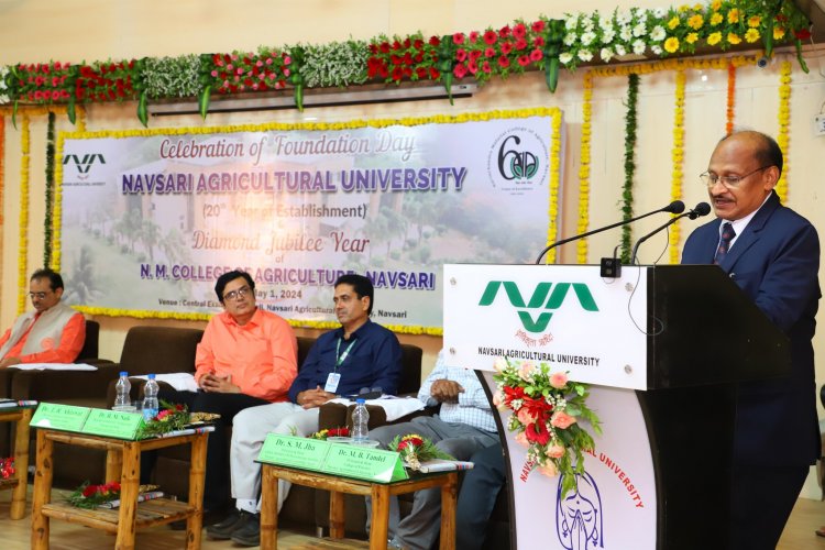 Navsari Agricultural University celebrated its Foundation Day (20th year of Establishment) along with the 60th Diamond Jubilee Year of N. M. College of Agriculture, Navsari on May 01, 2024