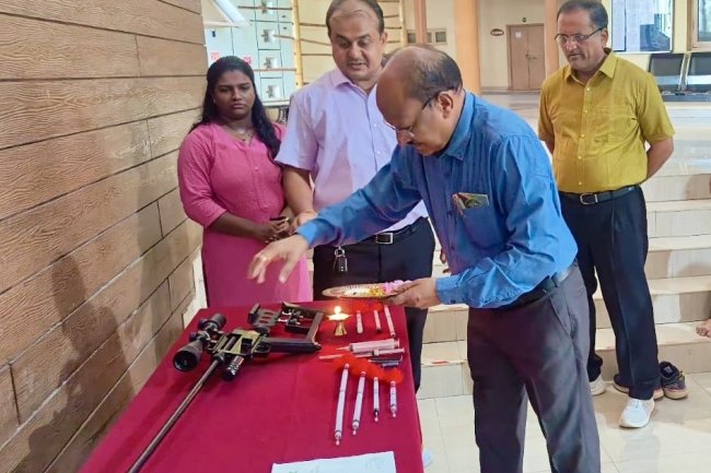 In a significant step towards enhancing the practical skills of forestry students, Hon'ble Vice-Chancellor Dr. Z. P. Patel inaugurated the Tranquilizer Gun, an important tool for the courses of wildlife, especially in the practicals of "Chemical Restraint of Wild animals in forested and human-dominated landscapes."
