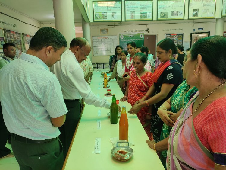 On June 26, 2024, an exhibition and training program on “Aam Papad and Mango Seed Kernel Mouth Freshner”, showcasing value-added mango products was held at KVK, Navsari under the ARYA Project.