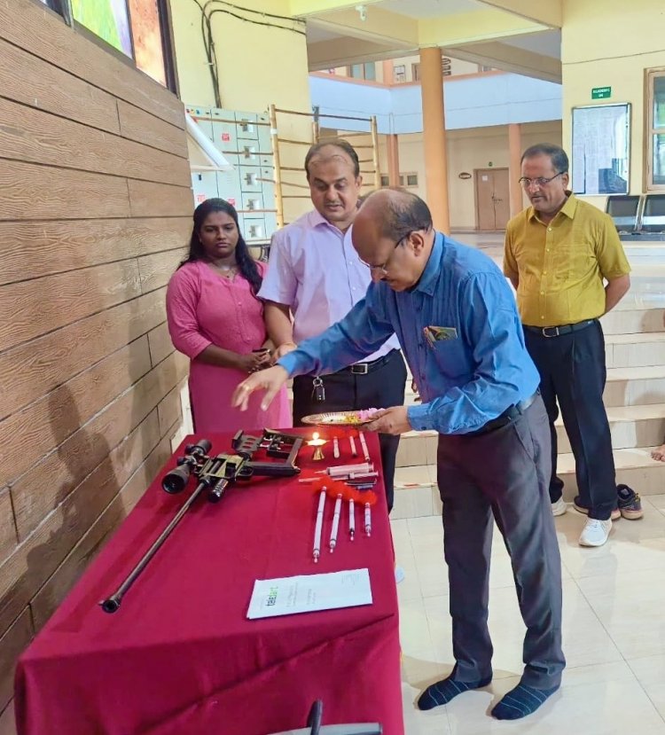 In a significant step towards enhancing the practical skills of forestry students, Hon'ble Vice-Chancellor Dr. Z. P. Patel inaugurated the Tranquilizer Gun, an important tool for the courses of wildlife, especially in the practicals of "Chemical Restraint of Wild animals in forested and human-dominated landscapes."