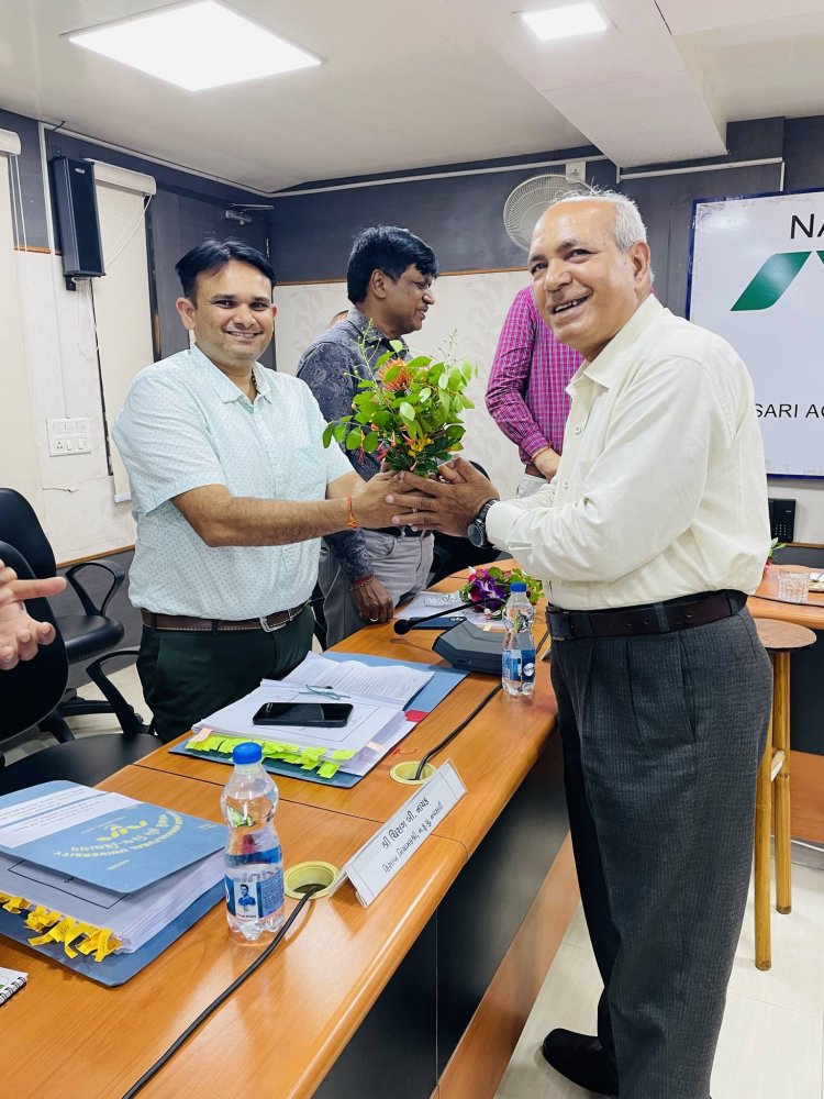 Hon’ble Vice-Chancellor Dr. Z. P. Patel chaired the 59th Construction Committee meeting organized by the Office of the Executive Engineer, NAU on June 28, 2024.