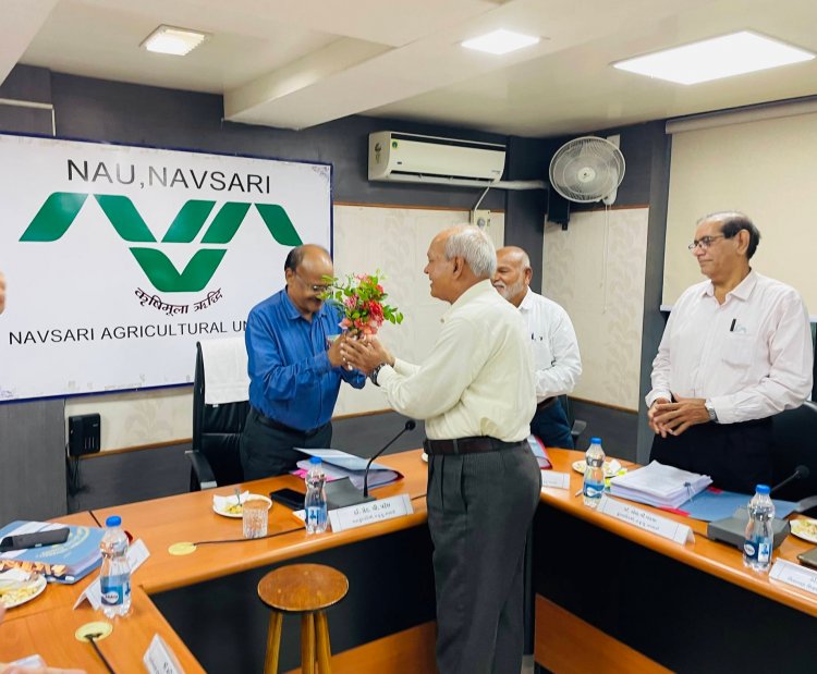 Hon’ble Vice-Chancellor Dr. Z. P. Patel chaired the 59th Construction Committee meeting organized by the Office of the Executive Engineer, NAU on June 28, 2024.