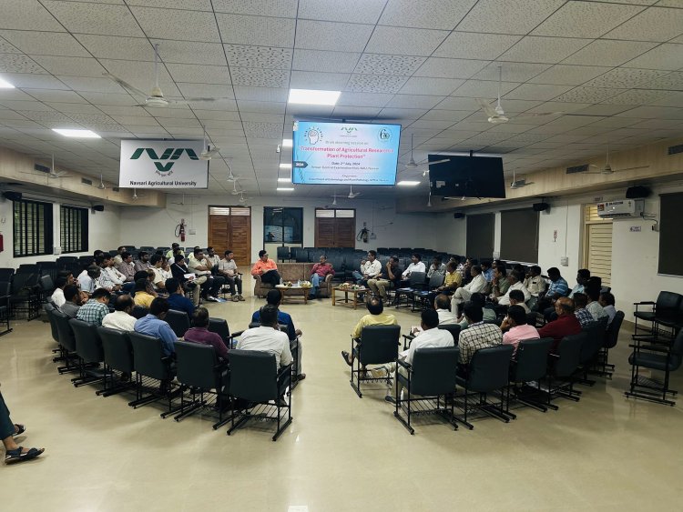 A full day brainstorming session on “Transformation of Agricultural Research in Plant Protection” was organized on July 02, 2024 by the Department of Entomology and Plant Pathology of N. M. College of Agriculture, Navsari