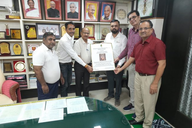 A courtesy meeting of representatives of M/S Crystal Crop Protection Limited, a Pan India Company indulge in crop protection sector, Mr. Sandip Bhusal and Dr. Ram Pagar with Hon'ble Vice-Chancellor Dr. Z. P.atel was held on August 02, 2024.