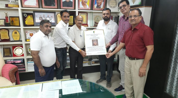 A courtesy meeting of representatives of M/S Crystal Crop Protection Limited, a Pan India Company indulge in crop protection sector, Mr. Sandip Bhusal and Dr. Ram Pagar with Hon'ble Vice-Chancellor Dr. Z. P.atel was held on August 02, 2024.
