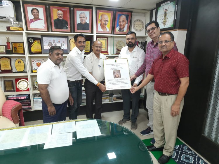 A courtesy meeting of representatives of M/S Crystal Crop Protection Limited, a Pan India Company indulge in crop protection sector, Mr. Sandip Bhusal and Dr. Ram Pagar with Hon'ble Vice-Chancellor Dr. Z. P.atel was held on August 02, 2024.