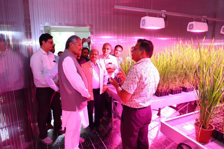 Shri Raghavjibhai Patel, Hon'ble Minister of Agriculture, Animal Husbandry, Cow-Breeding and Fisheries visited NAU Navsari and addressed a large gathering of over 300 teachers, agricultural scientists, and students on August 9, 2024.