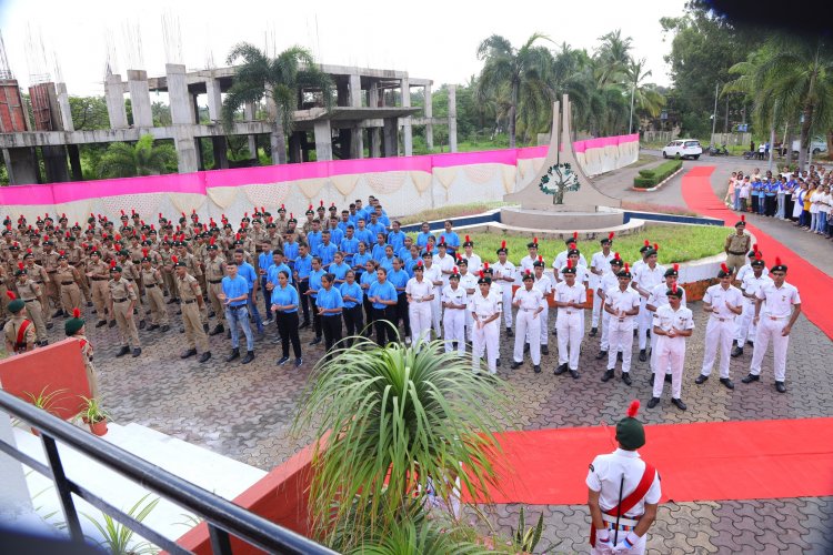 Hon’ble Vice-Chancellor Dr. Z. P. Patel hoists the National Flag at University Bhavan of NAU Navsari to celebrate the 78th Independence Day.