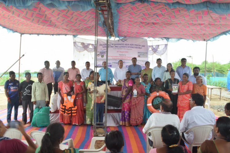 Research Centre of ICAR-CIBA, Navsari implemented an Integrated Aqua-Agri-Poultry-Goat Farming Unit at Sultanpur Village in Navsari District, on 23rd August, 2024 under the Scheduled Tribe Component (STC) for coastal tribal communities.