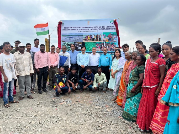 Research Centre of ICAR-CIBA, Navsari implemented an Integrated Aqua-Agri-Poultry-Goat Farming Unit at Sultanpur Village in Navsari District, on 23rd August, 2024 under the Scheduled Tribe Component (STC) for coastal tribal communities.