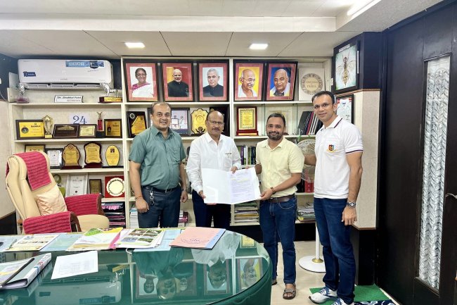 Hon'ble Vice Chancellor, Dr. Z. P. Patel, extended heartfelt congratulations and blessings to Dr. Rohit Chaudhary on his selection as Assistant Professor of Wildlife Sciences at the College of Forestry, BUAT, Banda.