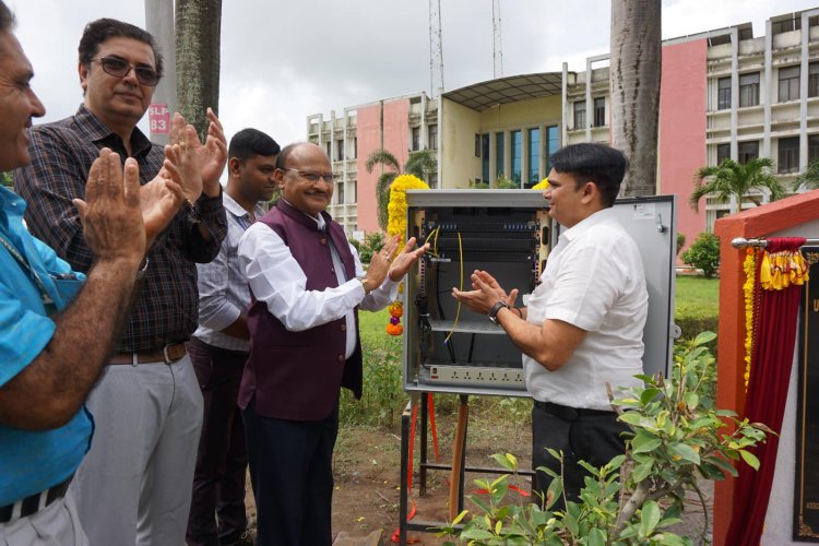 Hon'ble Vice-Chancellor Dr. Z. P. Patel, inaugurated the “UNDERGROUND FIBRE OPTIC CABLE NETWORK (12 km)” at Main Campus of NAU Navsari on August 31, 2024.