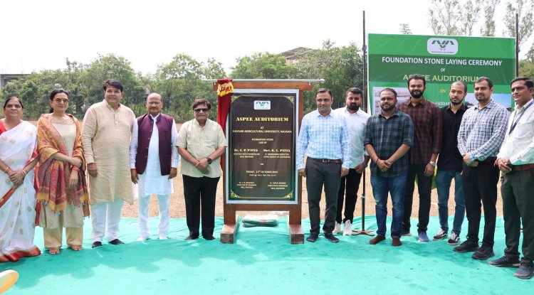 Hon’ble Vice-Chancellor Dr. Z. P. Patel laid the foundation stone for the ‘ASPEE Auditorium’ at NAU Navsari