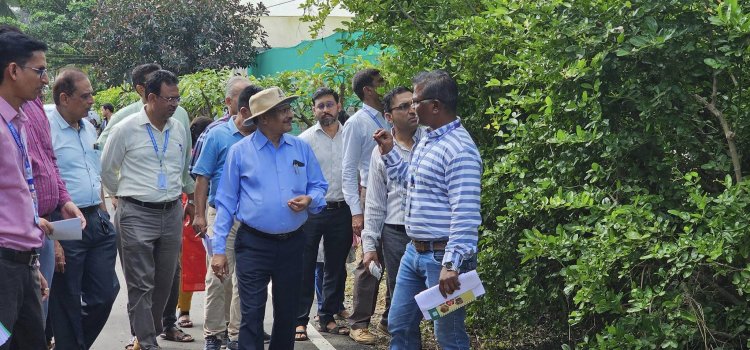 Hon'ble Vice-Chancellor Dr. Z. P. Patel visited the Regional Horticultural Research Station (RHRS), ACH, Navsari 