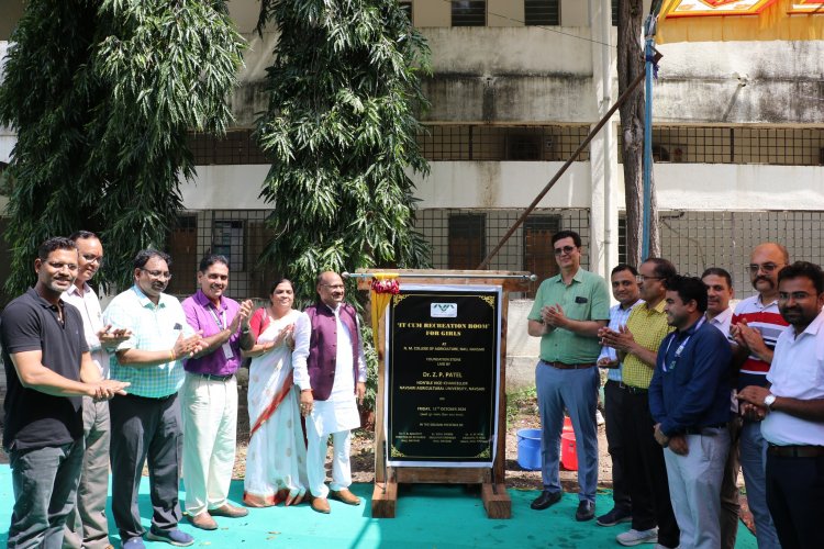 Hon'ble Vice-Chancellor Dr. Z. P. Patel laid the foundation stone of ‘IT-cum-Recreation Room for Girls’ at N. M. College of Agriculture, Navsari 