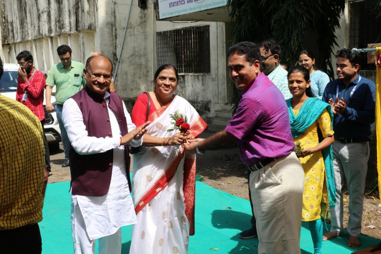 Hon'ble Vice-Chancellor Dr. Z. P. Patel laid the foundation stone of ‘IT-cum-Recreation Room for Girls’ at N. M. College of Agriculture, Navsari 