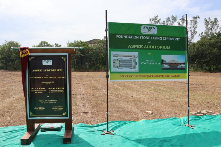 Hon’ble Vice-Chancellor Dr. Z. P. Patel laid the foundation stone for the ‘ASPEE Auditorium’ at NAU Navsari