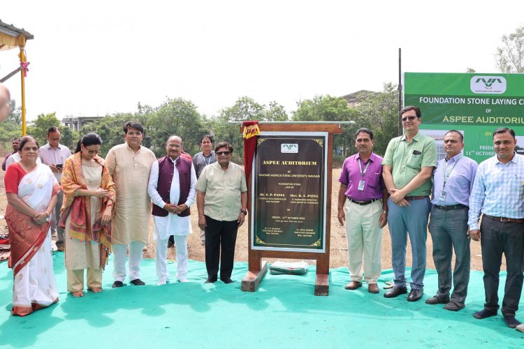 Hon’ble Vice-Chancellor Dr. Z. P. Patel laid the foundation stone for the ‘ASPEE Auditorium’ at NAU Navsari