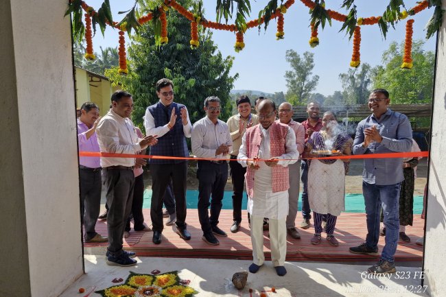 Hon'ble Vice-Chancellor Dr. Z. P. Patel inaugurated the NFSM Seed Storage Godown-2 at Rambhas Farm of Hill Millet Research Station, Waghai