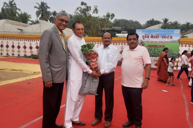 Visit of dignitaries on the 2nd day (December 22) of Mega krushimela at NAU Navsari.