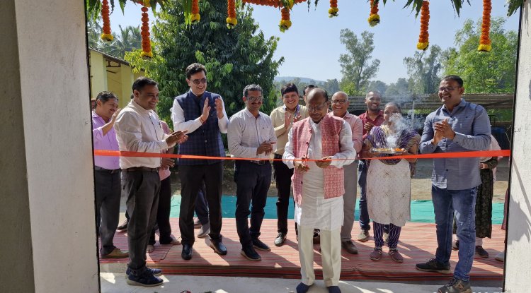 Hon'ble Vice-Chancellor Dr. Z. P. Patel inaugurated the NFSM Seed Storage Godown-2 at Rambhas Farm of Hill Millet Research Station, Waghai