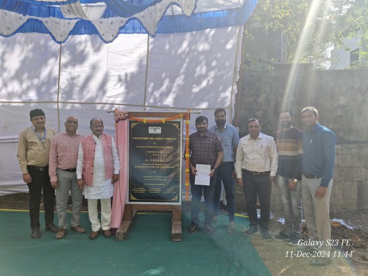 Hon'ble Vice-Chancellor Dr. Z. P. Patel laid the foundation stone of ‘Extension of Girls’ hostel’ at College of Agriculture, Waghai 