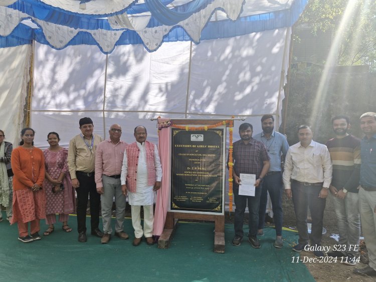 Hon'ble Vice-Chancellor Dr. Z. P. Patel laid the foundation stone of ‘Extension of Girls’ hostel’ at College of Agriculture, Waghai 