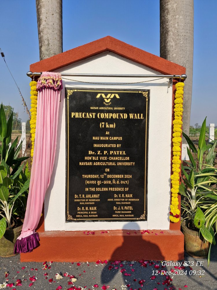 Hon'ble Vice-Chancellor Dr. Z. P. Patel inaugurated the 7-km-long precast compound wall