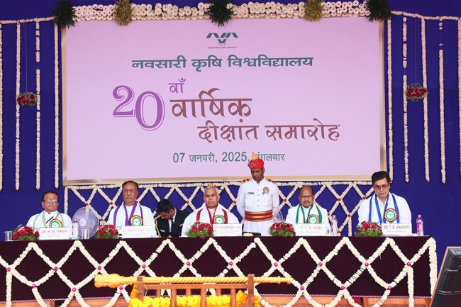 The 20th Annual Convocation of Navsari Agricultural University was held today (January 7, 2025)