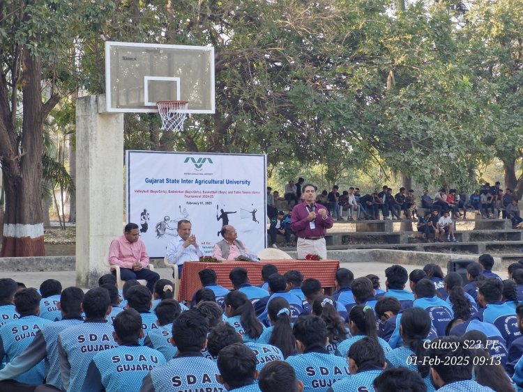 Hon'ble Vice-Chancellor Dr. Z. P. Patel officially inaugurated the Gujarat State Inter Agricultural University Volleyball (Boys/Girls), Badminton (Boys/Girls), Basketball (Boys) and Table Tennis (Girls) Tournament 2024-25 on February 01, 2025. 