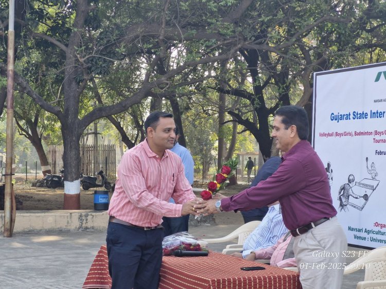 Hon'ble Vice-Chancellor Dr. Z. P. Patel officially inaugurated the Gujarat State Inter Agricultural University Volleyball (Boys/Girls), Badminton (Boys/Girls), Basketball (Boys) and Table Tennis (Girls) Tournament 2024-25 on February 01, 2025. 