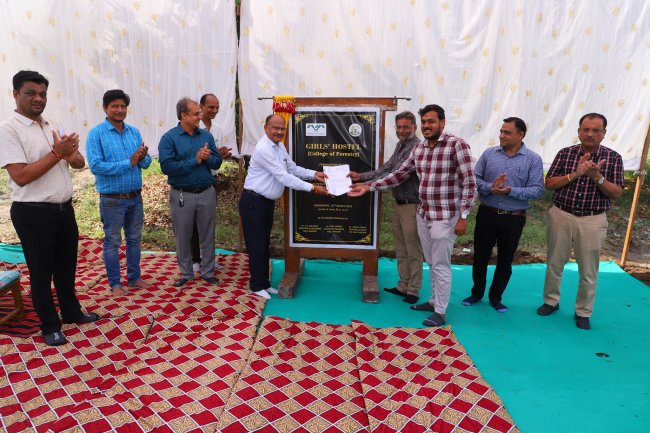 Hon'ble Vice-Chancellor, Dr. Z. P. Patel laid the Foundation Stone for the construction of newly sanctioned Girls’ Hostel and Classroom Building for the College of Forestry. 