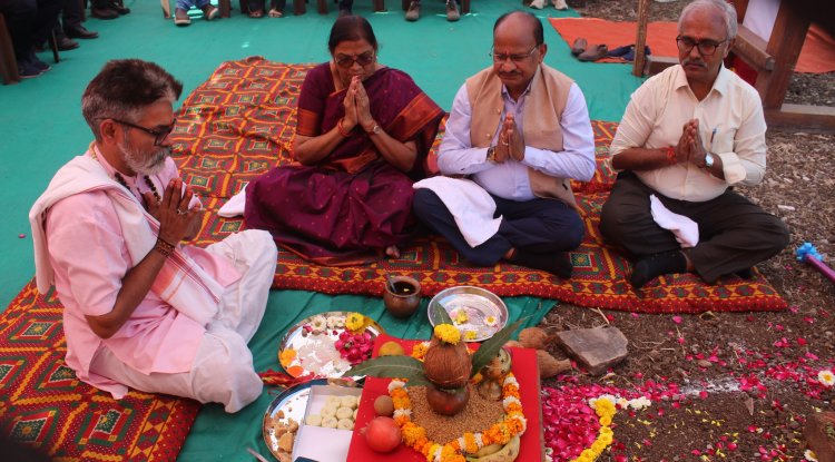 “Bhumi Pujan” for D-type Staff Quarters and Stage for student’s cultural functions to be constructed at College of Agricultural Engineering and Technology, Dediapada