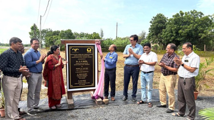 Hon’ble Vice-Chancellor, Dr. Z. P. Patel inaugurated the Horticultural Germplasm Conservation Park at RHRS, ASPEE College of Horticulture, Navsari on 21-07-2025 