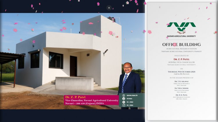 Virtually inaugurated Office building at Agricultural Research Station, NAU, Hansot 