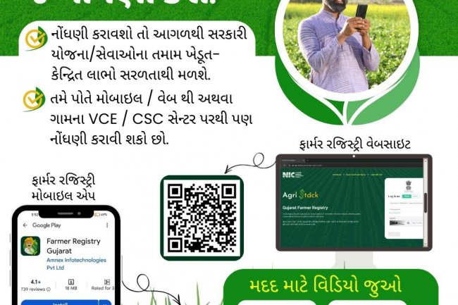 ખેડૂતો માટે ખાસ સૂચના – ફાર્મર રજિસ્ટ્રીમાં આજે જ નોંધણી કરો