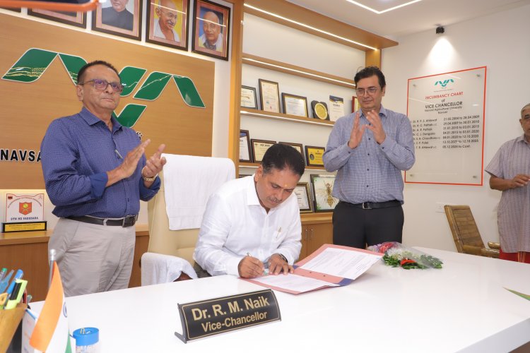Dr. R.M.Naik, VC, NAU assuming the charge of Hon'ble Vice-Chancellor