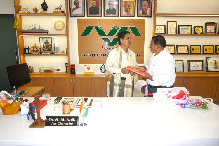 Dr. R. M. Naik, Hon’ble Vice-Chancellor, Navsari Agricultural University (NAU), Navsari was warmly felicitated by distinguished dignitaries of the Navsari District Chamber of Commerce & Industry.