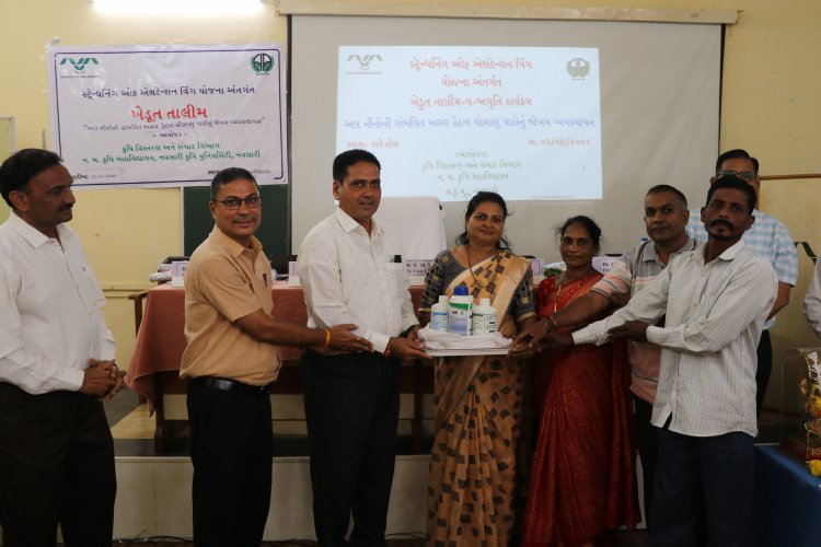 On September 3, 2026, a Training-cum-Awareness Programme on “Risk management for monsoon crops under the potential impact of El Nino” was organized under the “Strengthening of Extension Wing” scheme at the Department of Agricultural Extension and Communication, N. M. College of Agriculture, Navsari Agricultural University, Navsari.