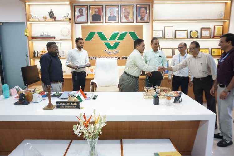 A Memorandum of Understanding (MOU) was formally exchanged between Navsari Agricultural University, Navsari and Krushi India Corporation Limited, Surat in the gracious presence of Dr. R. M. Naik, Hon’ble Vice Chancellor, NAU, Navsari.