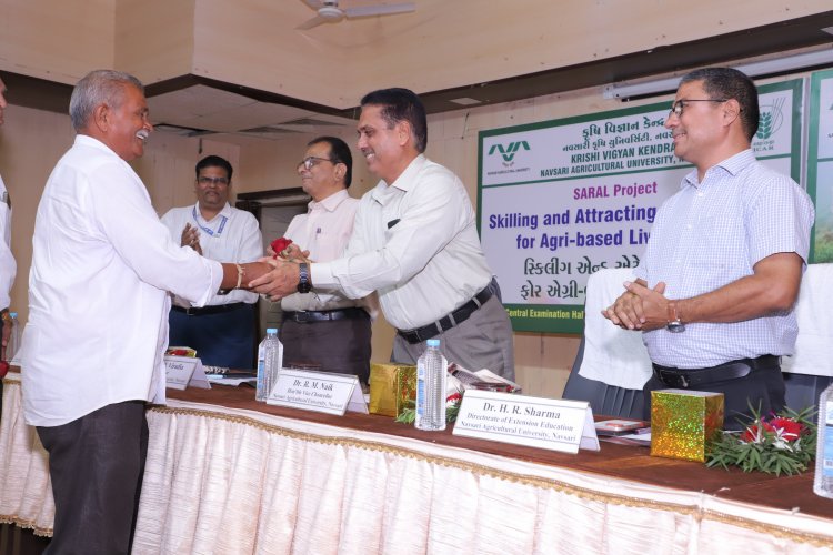 “Natural Farming Crop Symposium (પ્રાકૃતિક ખેતી પાક પરિસંવાદ)” was successfully organized by Krishi Vigyan Kendra, Navsari on 10 September 2026 at the Central Examination Hall, NAU, Navsari.
