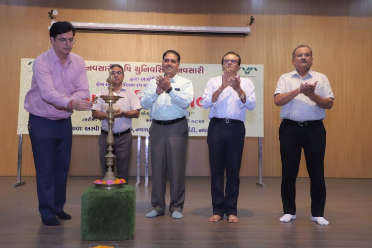  નવસારી કૃષિ યુનિવર્સિટી, નવસારી ખાતે તા. ૧૭ સપ્ટેમ્બર, ૨૦૨૬ના રોજ ‘સેવા સંકલ્પ અભિયાન’ અંતર્ગત ‘આશીર્વાદનો દીવો’ સદભાવના કાર્યક્રમનું ભવ્ય આયોજન કરવામાં આવ્યું.