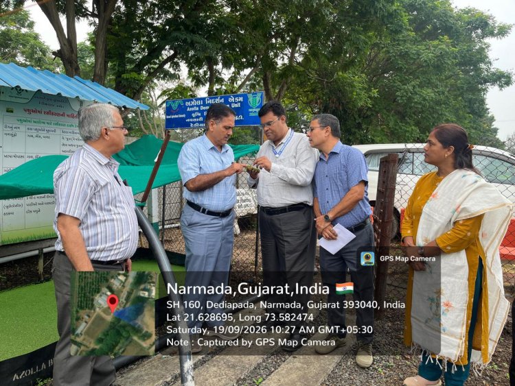 Hon’ble Vice-Chancellor, NAU, Navsari, Dr. R.M.Naik visited the strengthened Natural Farming facilities at Krishi Vigyan Kendra (KVK), Dediapada, Narmada on 19.09.2026.