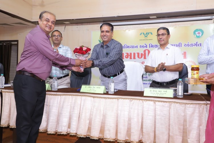 On the occasion of Seva Sankalp Abhiyan and Mission Madhmakhi (મીશન મધમાખી), The College of Forestry organized a one-day workshop on "Beekeeping" in collaboration with the Office of the Assistant Director of Horticulture, Navsari, Government of Gujarat, on September 23, 2026, at the Central Examination Hall, Navsari Agricultural University (NAU), Navsari. 
