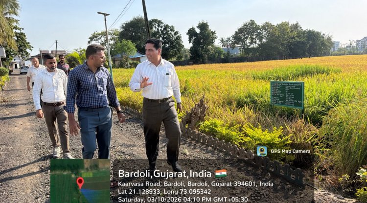 Hon’ble Vice-Chancellor Dr. R. M. Naik Makes Surprise Visit to Wheat Research Station, NAU, Bardoli