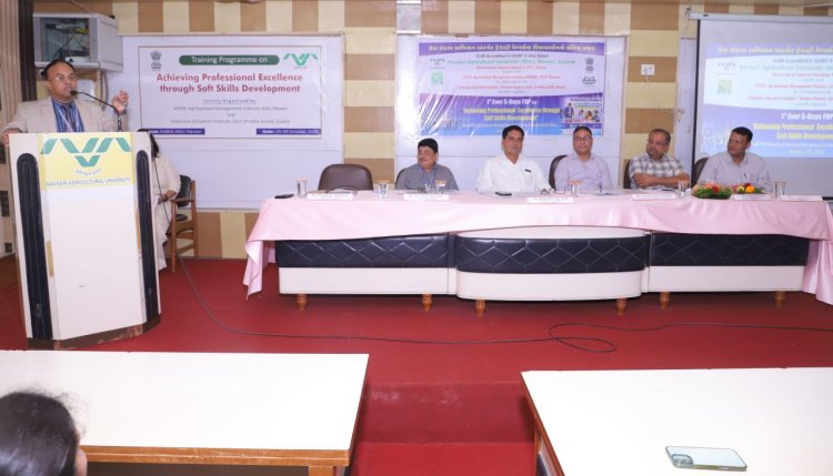 Hon’ble Vice-Chancellor Dr. Rajendra M. Naik Inspires Newly Appointed Assistant Professors at NAU’s First 5-Day FDP